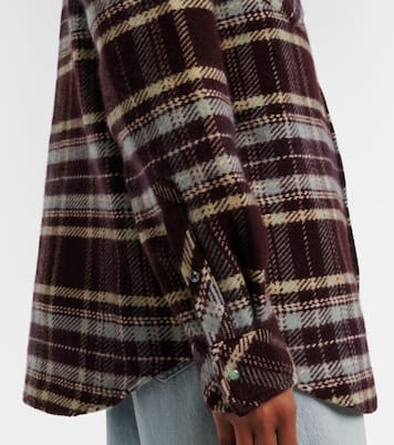 Plaid cashmere shirt with emeralds | God's True Cashmere