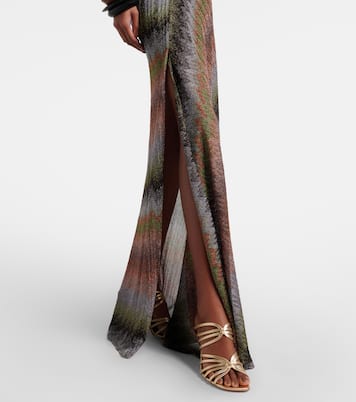 Zigzag halterneck lamé maxi dress | Missoni