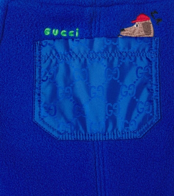 x Euan Roberts Baby embroidered fleece overalls | Gucci Kids