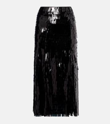 Jupe midi à taille haute et sequins | Self-Portrait