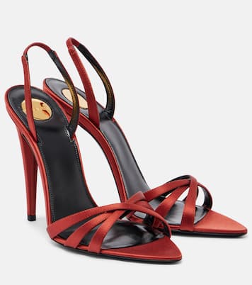 Kate crêpe satin slingback sandals | Saint Laurent