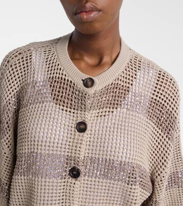 Cardigan en coton à paillettes | Brunello Cucinelli
