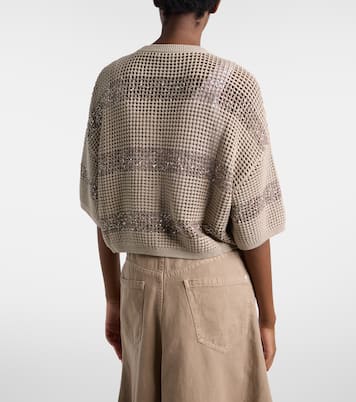 Cardigan en coton à paillettes | Brunello Cucinelli