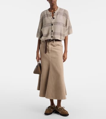 Cardigan en coton à paillettes | Brunello Cucinelli