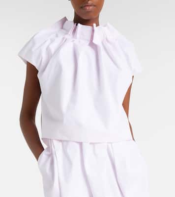 Tulip gathered cotton poplin top | Simone Rocha