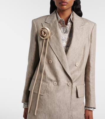 Spilla Moschea in raso con fiori | Max Mara