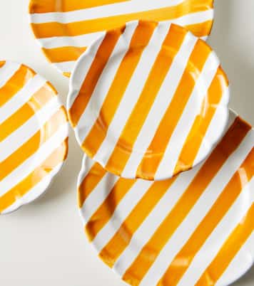 Righe set of 2 ceramic dinner plates | Cabana