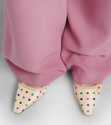 Filotas leather-trimmed polka-dot ballet flats | Manolo Blahnik