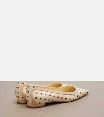 Filotas leather-trimmed polka-dot ballet flats | Manolo Blahnik