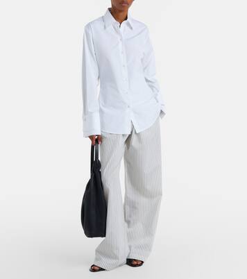 Pantalones anchos de seda y algodón a rayas | Róhe