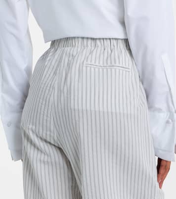 Pantalones anchos de seda y algodón a rayas | Róhe