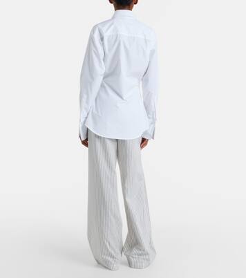 Pantalones anchos de seda y algodón a rayas | Róhe