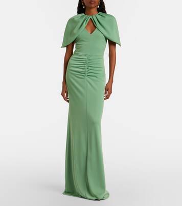 Vestido de fiesta Isla fruncido con capa | Rebecca Vallance