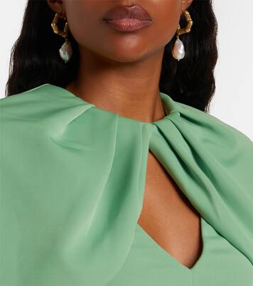 Vestido de fiesta Isla fruncido con capa | Rebecca Vallance