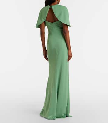 Vestido de fiesta Isla fruncido con capa | Rebecca Vallance