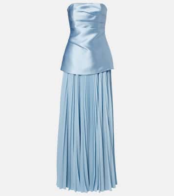 Claudette satin-trimmed bustier gown | Solace London