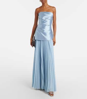 Claudette satin-trimmed bustier gown | Solace London