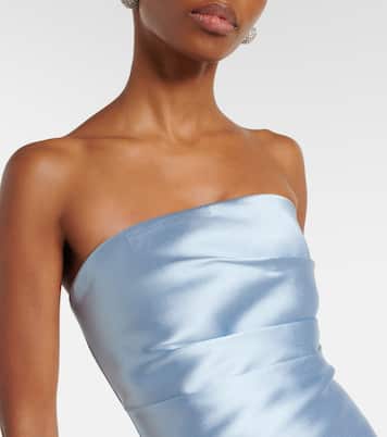 Claudette satin-trimmed bustier gown | Solace London