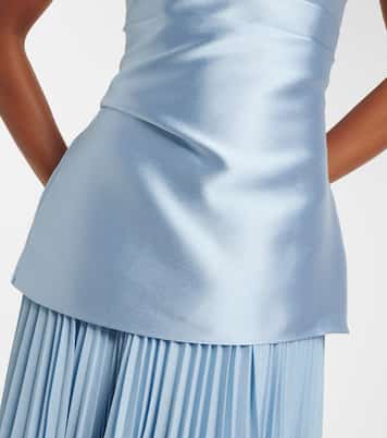 Claudette satin-trimmed bustier gown | Solace London