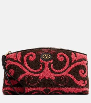 Clutch VLogo aus Frottee mit Leder | Valentino Garavani