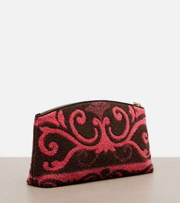 Clutch VLogo aus Frottee mit Leder | Valentino Garavani
