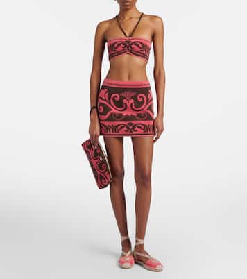 Clutch VLogo aus Frottee mit Leder | Valentino Garavani