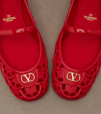 Ondette VLogo scalloped Mary Jane flats | Valentino Garavani