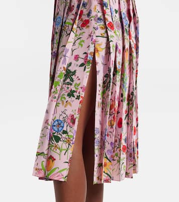 Floral pleated silk midi skirt | Gucci