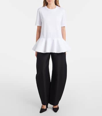 Peplum cotton jersey T-shirt | Alaïa