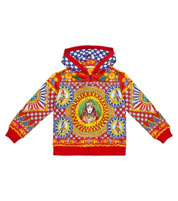 Sweat à capuche zippé en coton imprimé | Dolce&Gabbana Kids