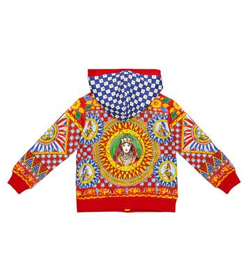 Sweat à capuche zippé en coton imprimé | Dolce&Gabbana Kids