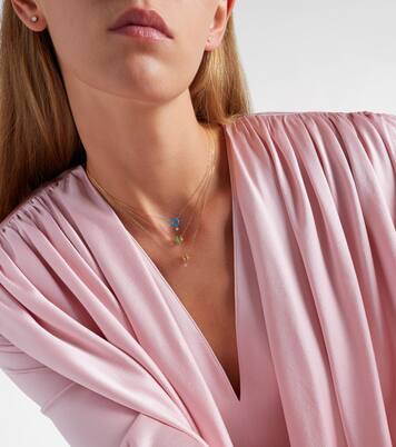 18kt gold necklace with diamonds and enamel | Persée