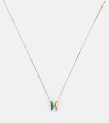 18kt gold necklace with diamonds and enamel | Persée