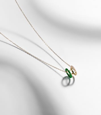 18kt gold necklace with diamonds and enamel | Persée