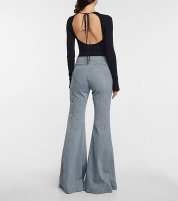 Pantalon évasé Vita rayé à taille haute | Gabriela Hearst