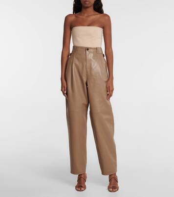 High-Rise-Hose Shobak aus Leder | The Mannei