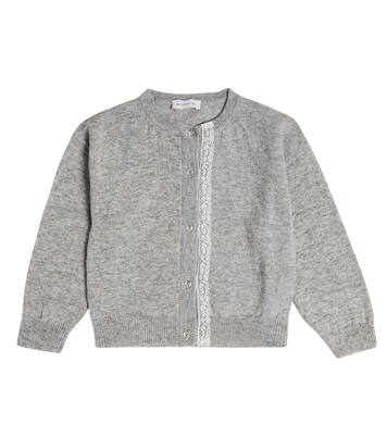 Cardigan aus Wolle und Spitze | Monnalisa