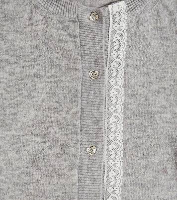 Cardigan aus Wolle und Spitze | Monnalisa