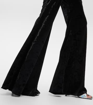 Halterneck flared velvet jumpsuit  | Alexandre Vauthier