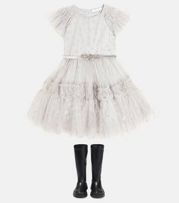 Ruffled tulle dress | Monnalisa