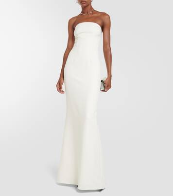 Bridal strapless crêpe gown | Safiyaa