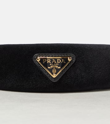 Diadema de terciopelo con logo | Prada