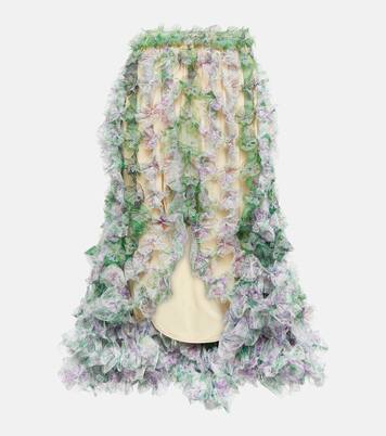 Asymmetric tulle midi skirt | Susan Fang