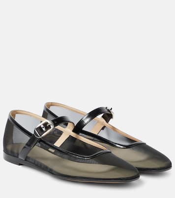 Patent leather-trimmed mesh flats | Le Monde Béryl