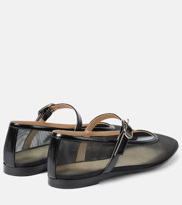 Patent leather-trimmed mesh flats | Le Monde Béryl