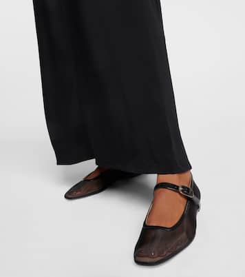 Patent leather-trimmed mesh flats | Le Monde Béryl