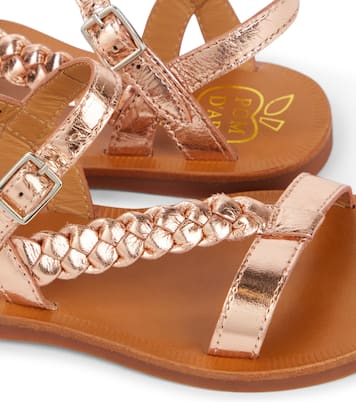 Plagette Antik metallic leather sandals   | Pom d'Api