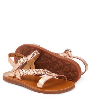 Plagette Antik metallic leather sandals   | Pom d'Api