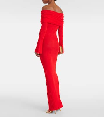 Off-Shoulder-Maxikleid aus einem Leinengemisch | Aya Muse