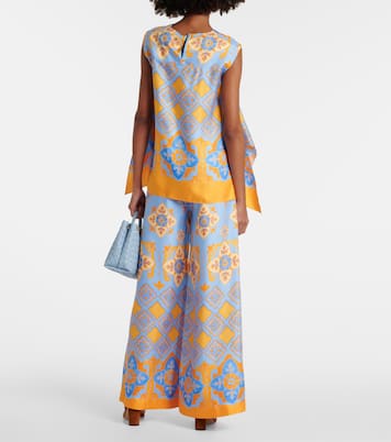 Bedrucktes Top San Carlo aus Seiden-Twill | La DoubleJ